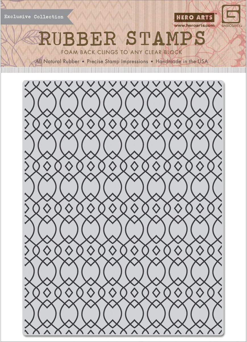 Hero Arts Highline Cling Stamps, Ironwork Background, Basic Grey