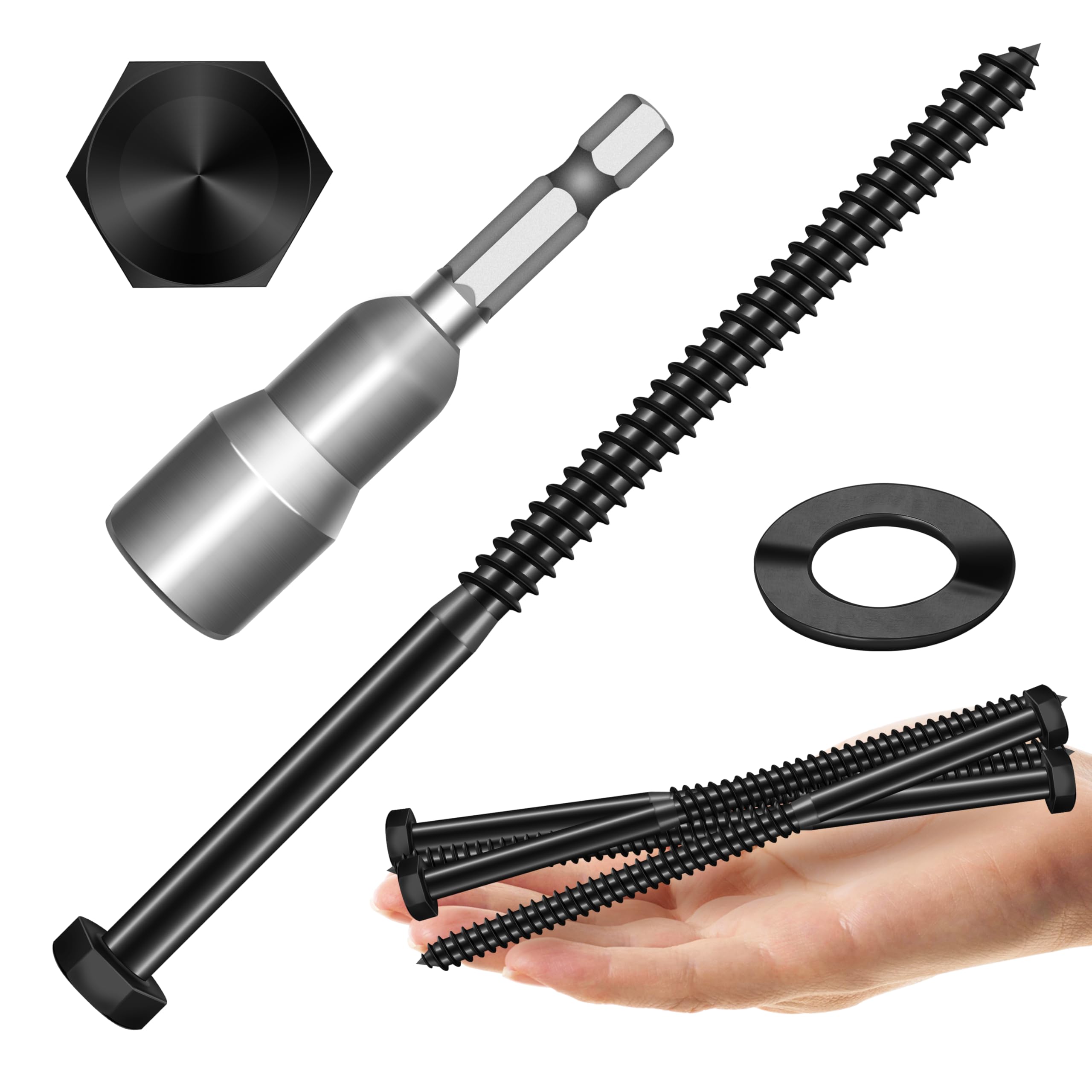 Stainless Steel Lag Screws - 20 Sets, Heavy Duty -13