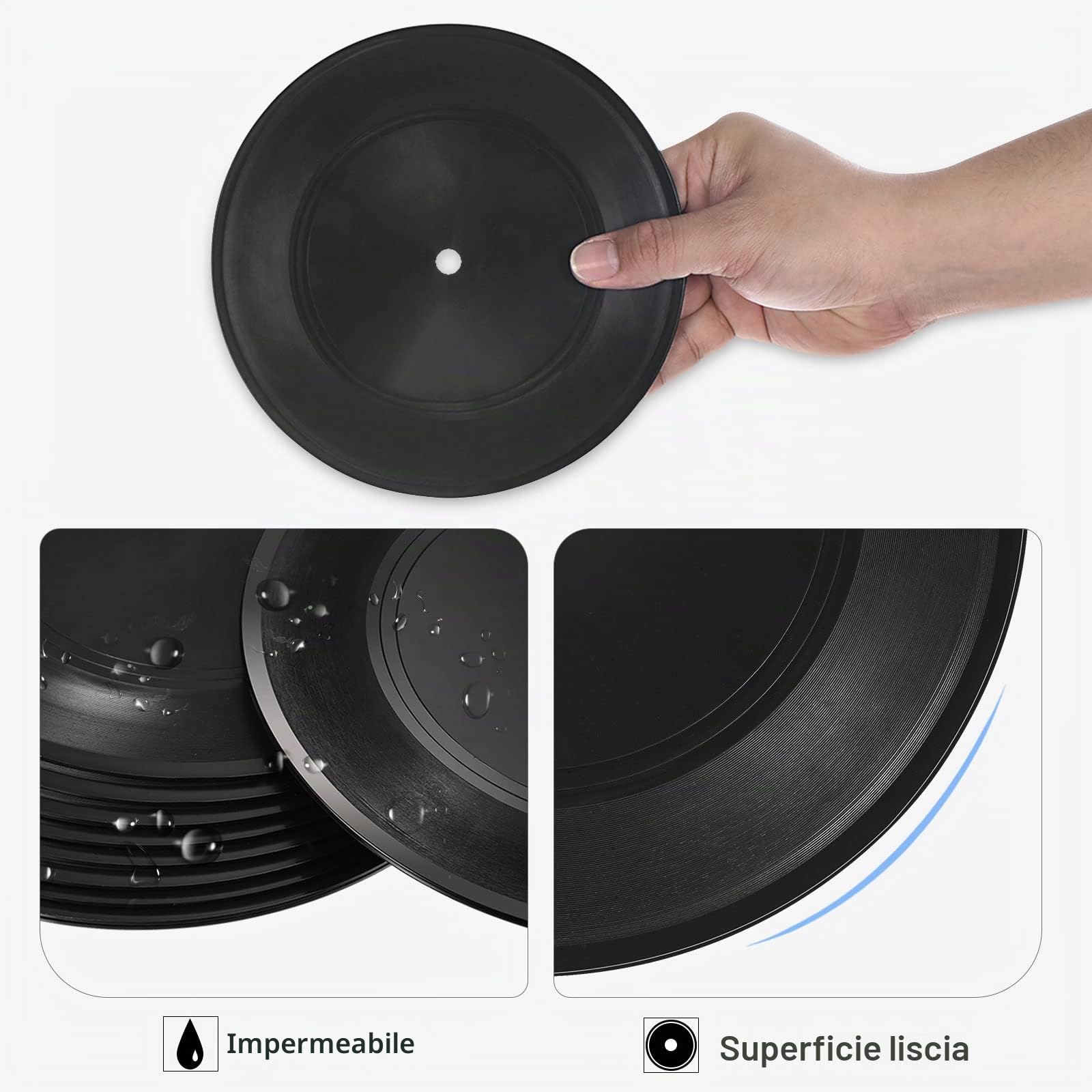 PATIKIL Vuoti Vinile Dischi 7" 30pz CD Falsi Vinili Dischi per Parete Estetica Decorazione Decorativi Dischi per Rotolo Musica Stanza Rock Festa Fai Da Te Decorazione Nero
