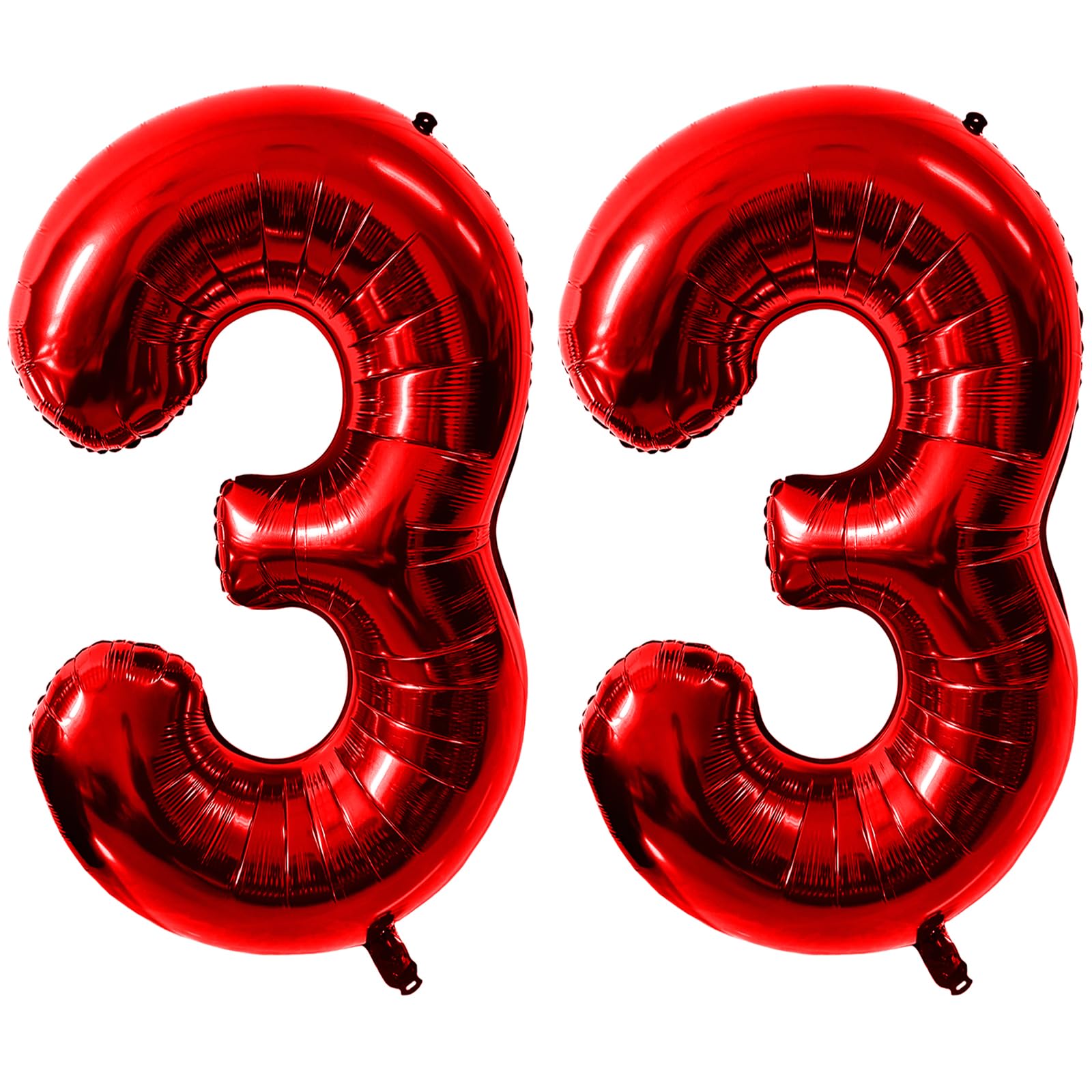 40 Inch Red Number 33 Balloons, Red 33 Balloon, Red Large Foil Number 33 Balloons, Birthday Wedding Anniversary Party Decoration Graduation Ceremony digital Decorations — image 1