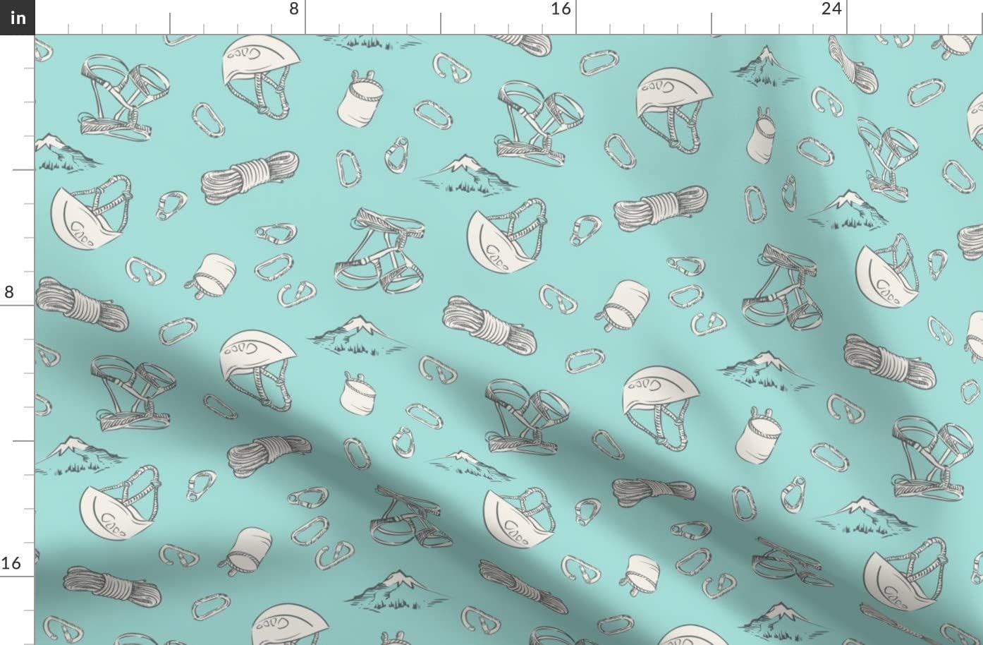 Spoonflower Fabric - Climbing Mountain Rock Fitness Exercise Outdoors Printed on Organic Cotton Sateen Fabric by The Yard - Sewing Quilting Apparel Home Decor