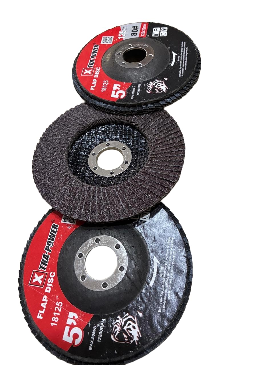 Flap disc 5" Grit 80 XTRA-POWER exclusive for grinding in metal, steel, hardness (pack of 3)-image-41