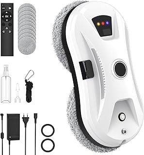 Fensterputzroboter mit Sprühfunktion, 5600Pa Automatischer Fensterreiniger für große Außenfenster, Streifenfreie Reinigung ohne Nacharbeiten, Anti-Absturz, 3 Reinigungsmodi