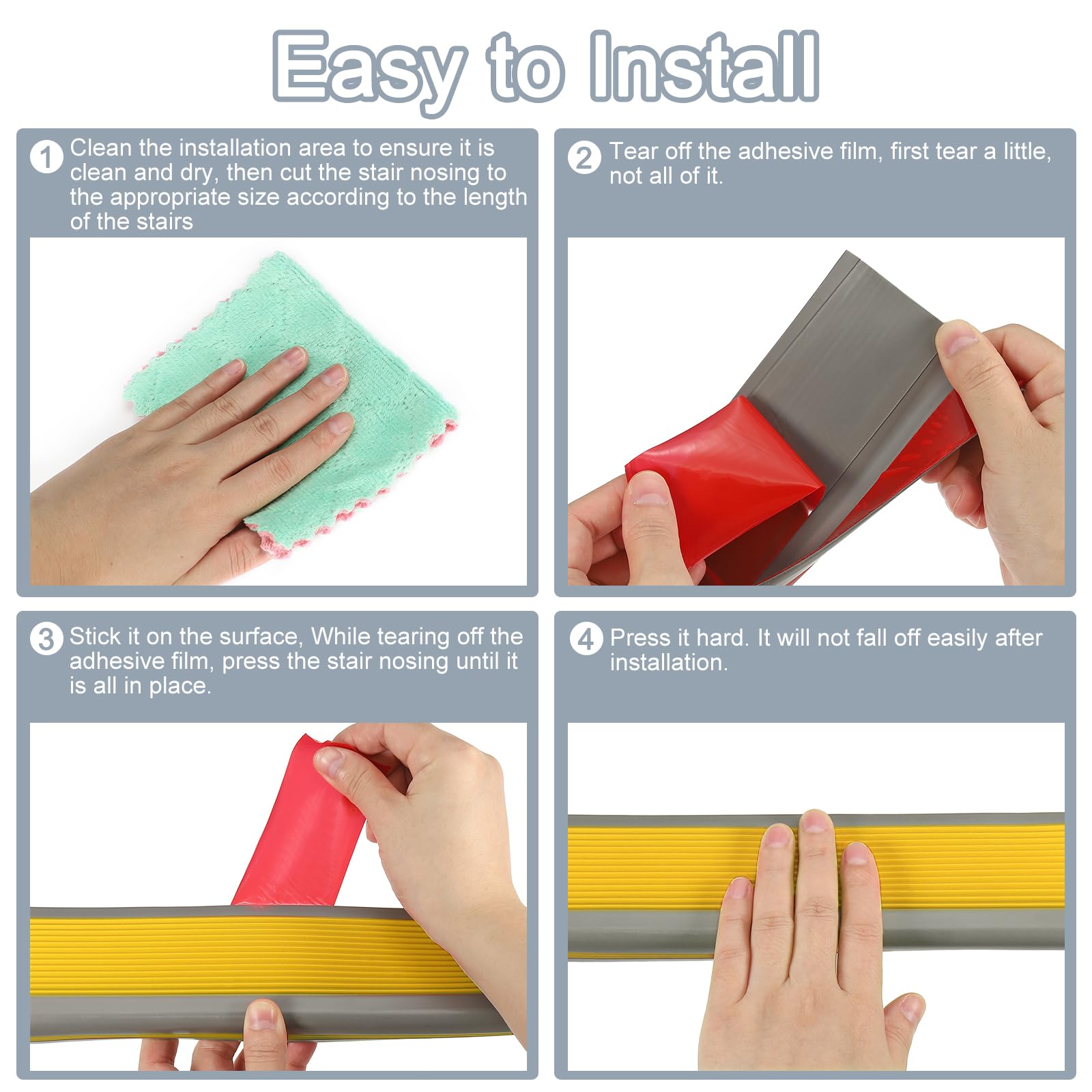 QUARKZMAN 3.2Ft Profilo Per Scale, Protezione Autoadesiva Bordi