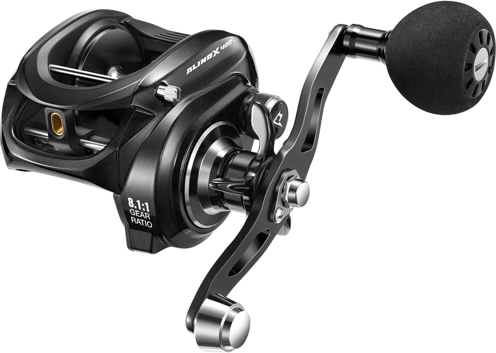 Piscifun Alijoz 400 Baitcast Fishing Reel, 38lb Max Drag Aluminum Alloy Frame, Available in 6.6:1/8.1:1 Ratio, Freshwater and Saltwater Low Profile Casting Reel for Musk