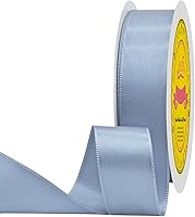 Vista 192 de Cinta de satén plateada de doble cara de 1-1/2 pulgadas x 50 yardas, cinta plateada de poliéster para envolver regalos, muy adecuada para bodas