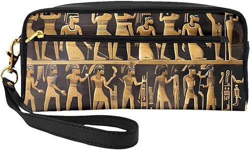Egypts Jeroglyphics Print Cosmetic Bag,Bolsa cosmética portátil,Bolsa de aseo de viaje con cremallera,Bolsa de maquillaje de viaje, Jeroglíficos de