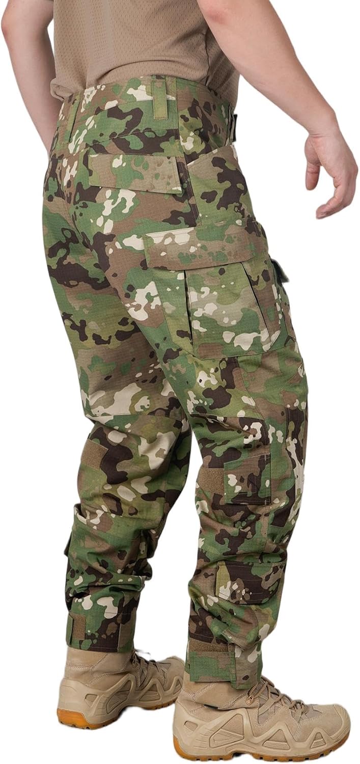 Tactical Pants for Men Water Resistant Hiking Pants Camo Cargo Pants with 10 Pockets No Belt and Kneepad - Image 2