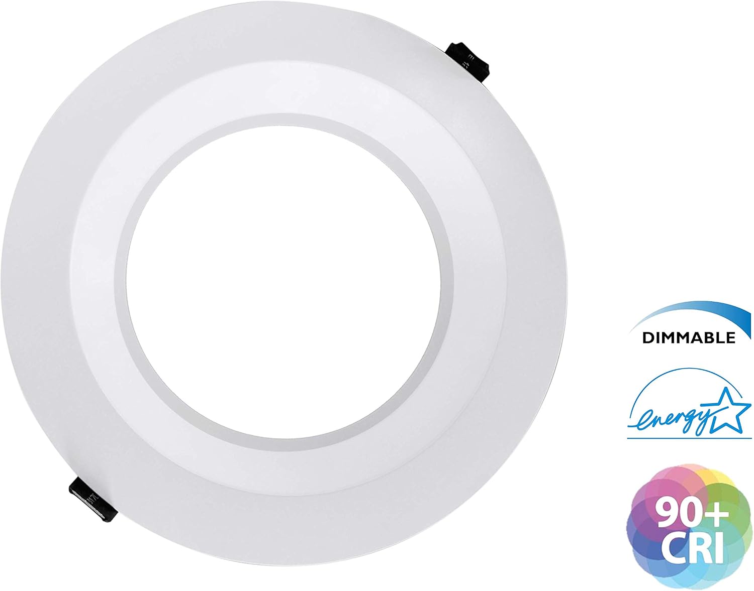 NICOR Lighting CLR82SWRVS9WH CLR Selectable CCT Downlight, 8, White