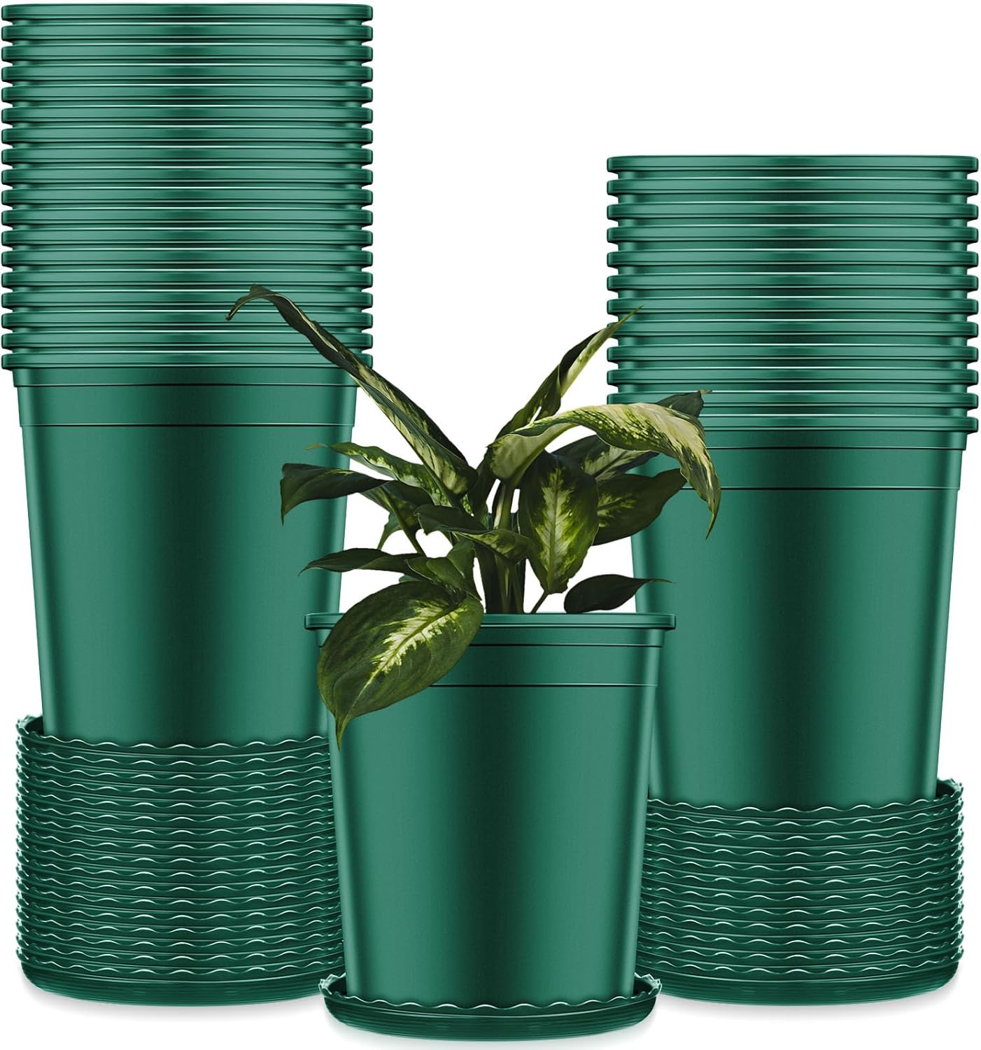 Yaomiao 30 Packs 6.3 Inch Plant Pots Bulk Plastic Pots 1