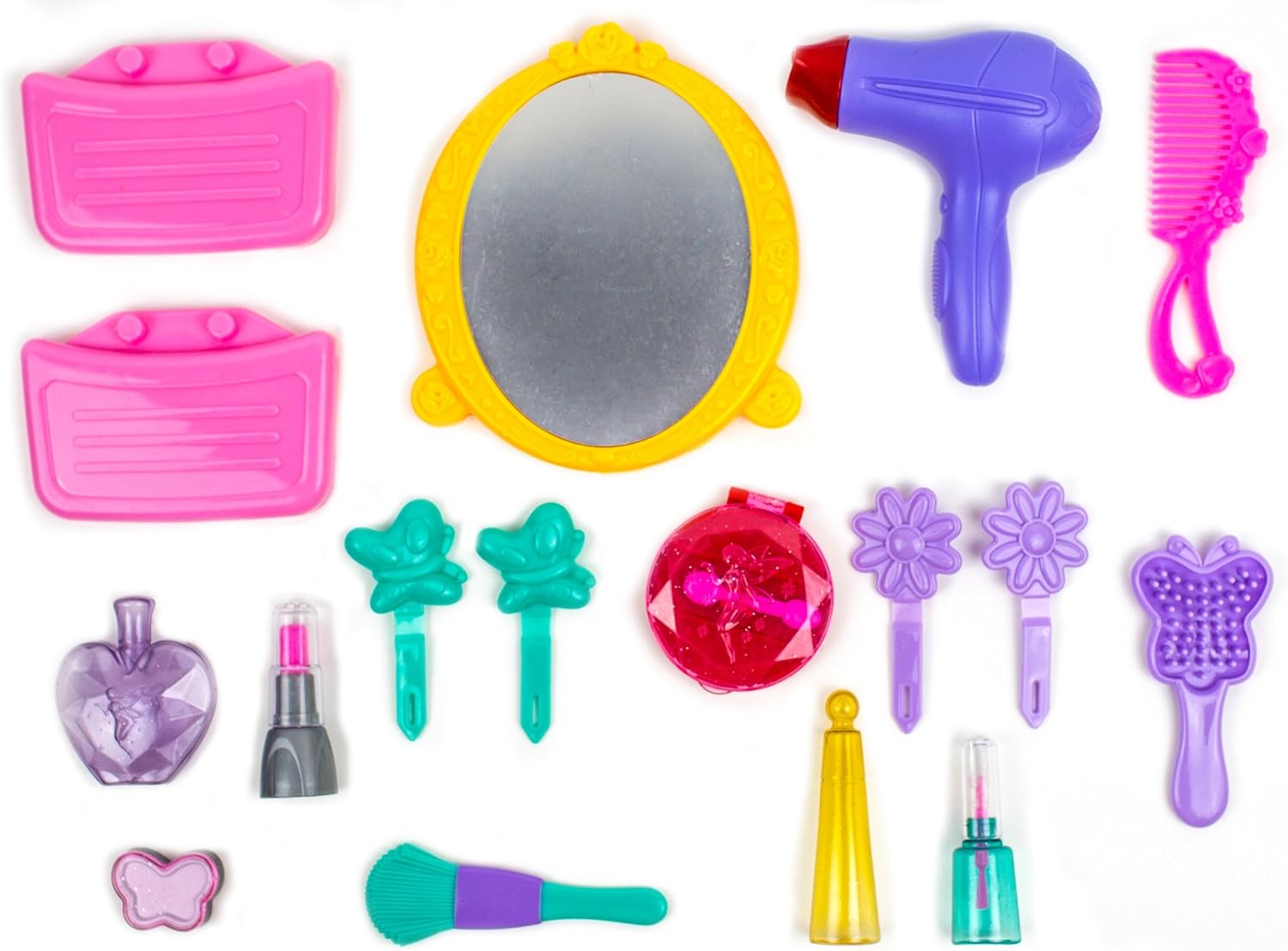 Toysery 21-Piece Pretend Play Makeup Kit for Girls – Kid’s Vanity Makeup Kit with Beauty Salon Case, Lightweight & Portable Barbie Make Up Cosmetics Set for Toddlers : Toys & Games