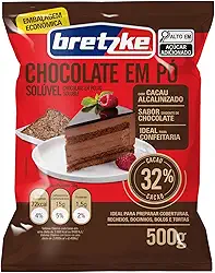 Bretzke – Chocolate em Pó 32% Cacau 500g | Ideal para Bolos, Coberturas e Recheios | Sabor Suave e Cremoso | Uso Doméstico e Profissional