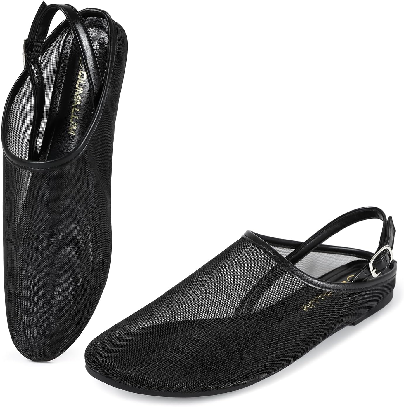 Dumalum Mesh Ballet Flats for Women Mary Jane Animal Print Shoes Casual Comfortable Ballerina Flats