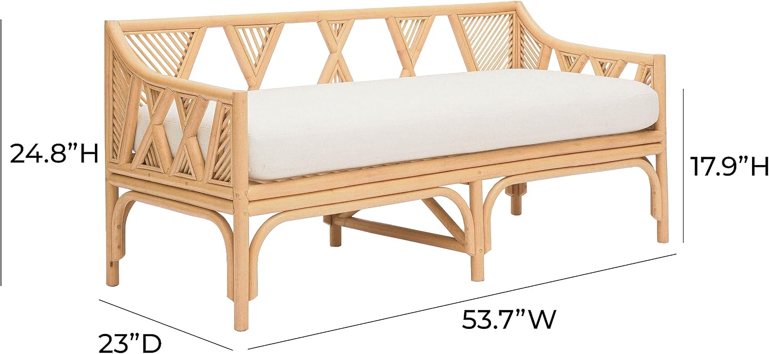 Tov Furniture Jayla Natural Rattan Bench
