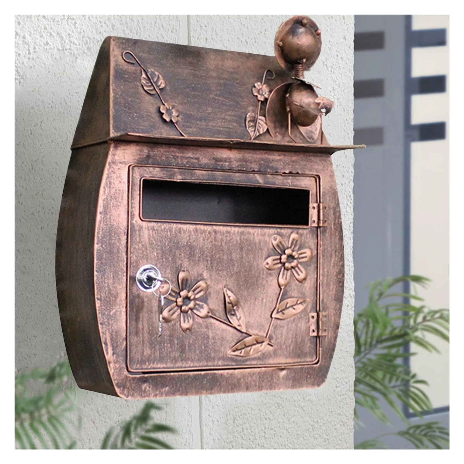 Boîte aux lettres extérieure en fer style pastoral pour embellir votre jardin