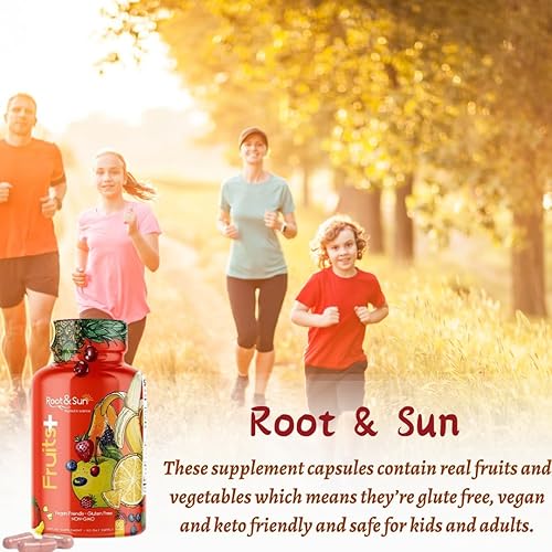 Miniatura 5 de Suplemento de frutas y verduras de raíz y sol, lleno de superalimentos integrales naturales, vegano, sin OMG, 100% libre de soja, 90 unidades
