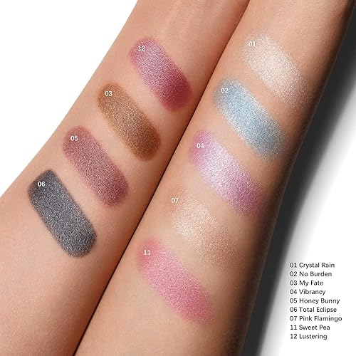 Miniatura 8 de Oulac Sombra de ojos blanca brillante  Resaltador impermeable y de larga duración, sombra de ojos de color natural, sombra de ojos para mujeres,