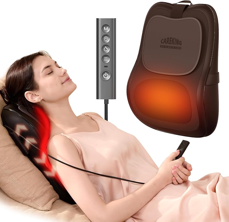 Back Massager With Heat For Pain Relief, 3D Lower Back Massager Deep Tissue | Electric Up&Down Kneading Massage Pillow For Back, Neck, Shoulder,Leg, Gifts For Women Men Mom Dad, Home Office Car Use