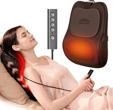 Back Massager With Heat, Lower Back Massager For Pain Relief Deep Tissue | 3D Up&Down Electric Shiatsu Massage Pillow For Back, Shoulder, Leg, Gifts For Women Men Mom Dad, At Home Office Car, Brown
