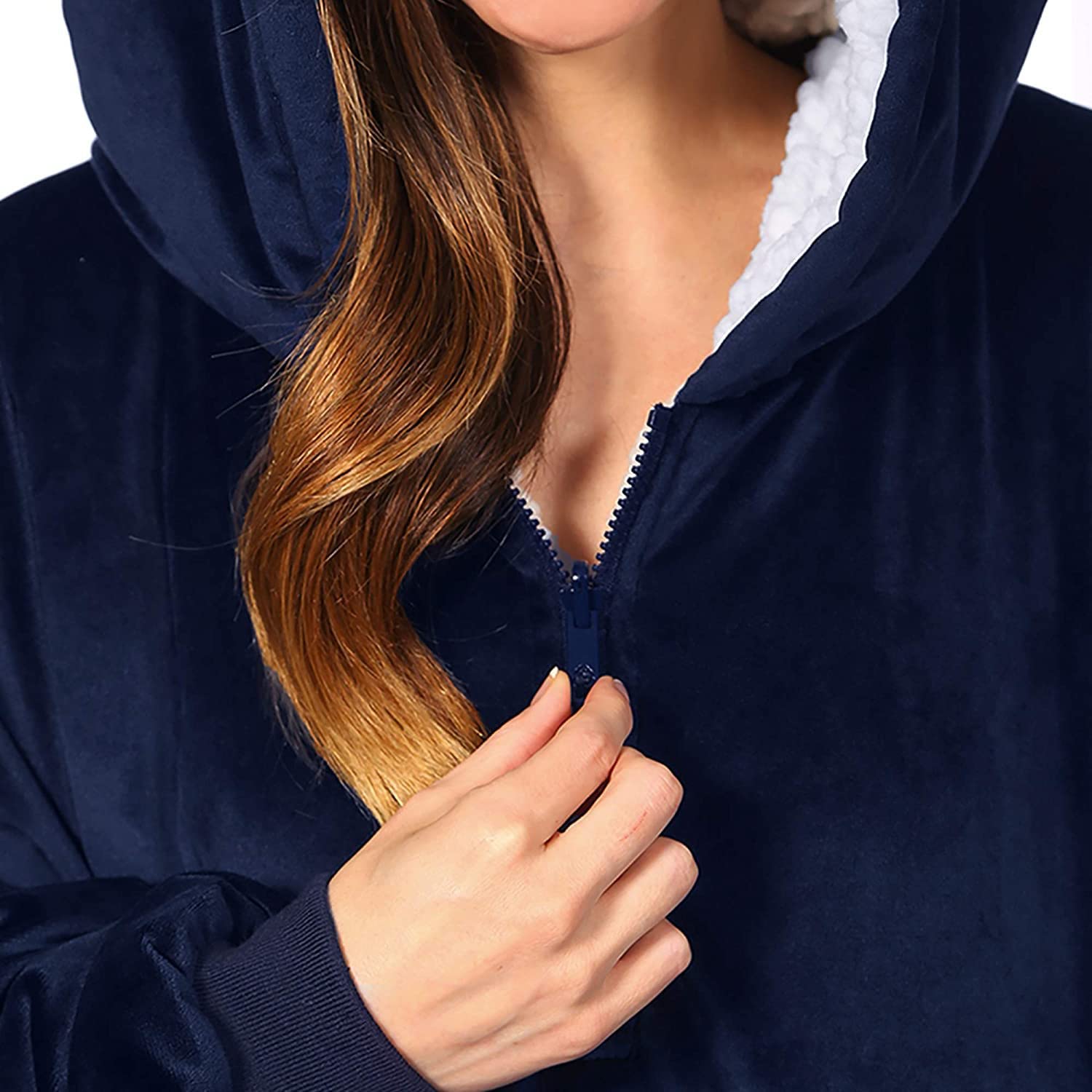 Pogrubiona dwuwarstwowa bluza z kapturem z zamkiem błyskawicznym szlafrok oversize sweter przytulna bluza z kapturem do noszenia uniseks polarowa bluza z kapturem koc