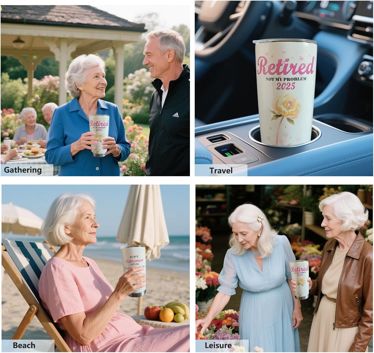 Retirement Gift for Woman 2025 Retirement 20oz Coffee Cup for Woman Retired Not My Problem Any More Gifts for Women, Friends, Bosses, Nurses, Doctors, Mom, Grandma, Coworkers - Image 7