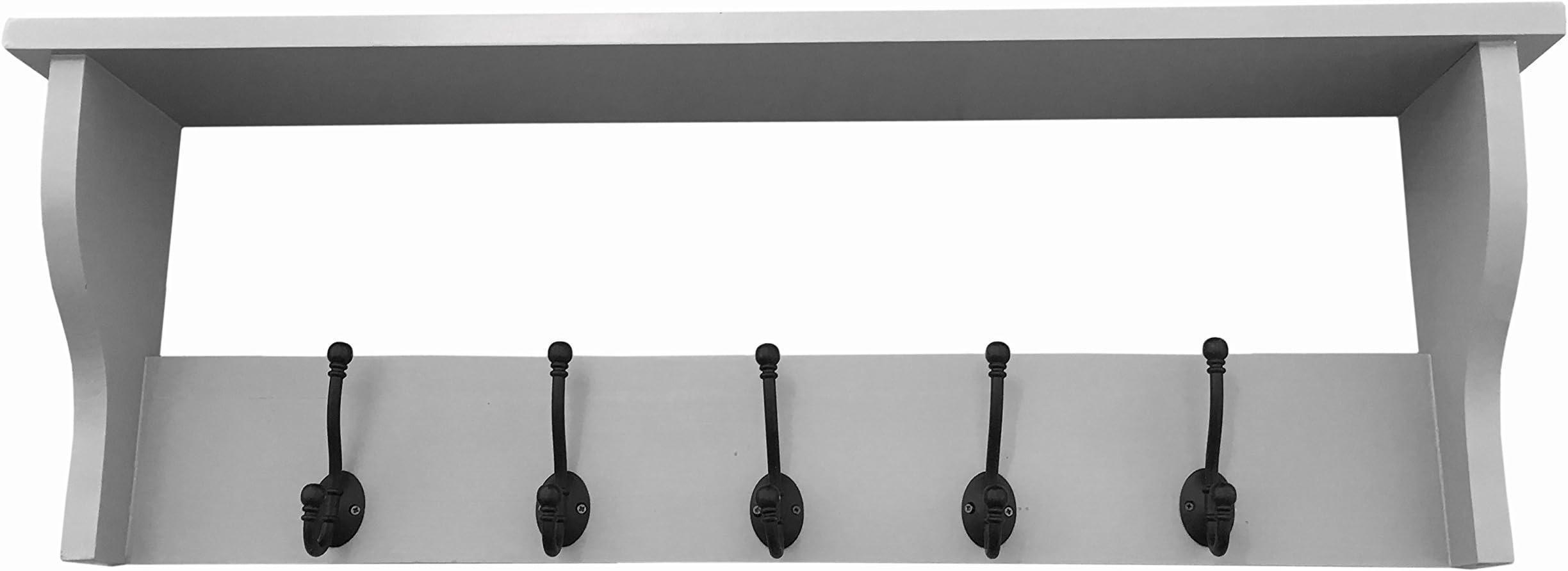 Sylvester Oxford Traditional Wall Mounted Coat Rack - 5 hooks (Dove Grey)