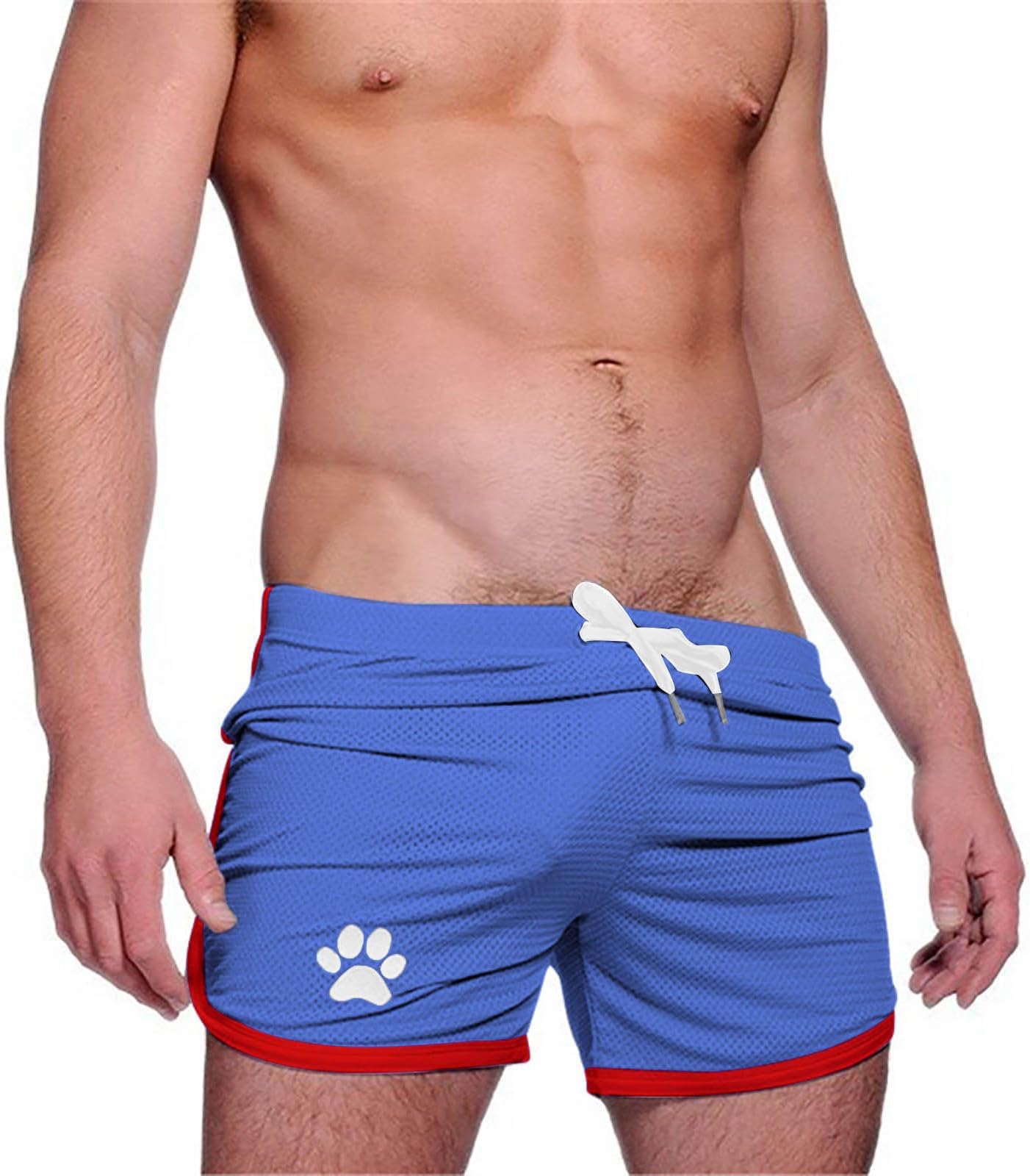 Ctreela Men's Mesh Workout Shorts Sexy Low Rise Breathable Trunks Beach Swimwear Underwear Boxers Quick Dry Sports Shorts