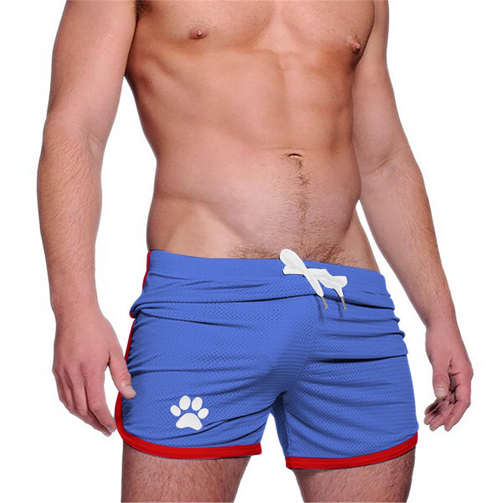 Ctreela Men's Mesh Workout Shorts Sexy Low Rise Breathable Trunks Beach Swimwear Underwear Boxers Quick Dry Sports Shorts