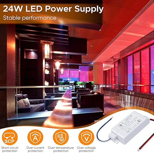 Miniatura 6 de Karyoosi LED Power Supply 12V - LED Driver 24W 2A- 110V AC to 12V DC Converter for LED Strip, Spotlight Cabinet Lights, and Indoor Lighting