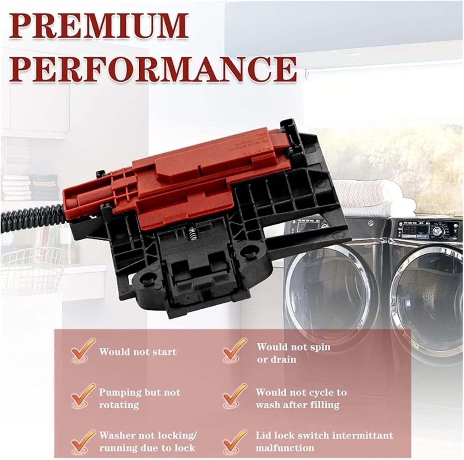 Home Appliance Parts W10240513 W10238287 W10404050 Washing Machine ABS Repair Home Accessories Washer Lid Lock