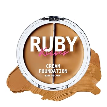 Ruby Kisses 3D Face Creator Cream Foundation & Concealer, 12 Hours Long Lasting, Medium to Full Coverage, Non-Greasy, Ideal for Makeup & Contour Palette Level 7