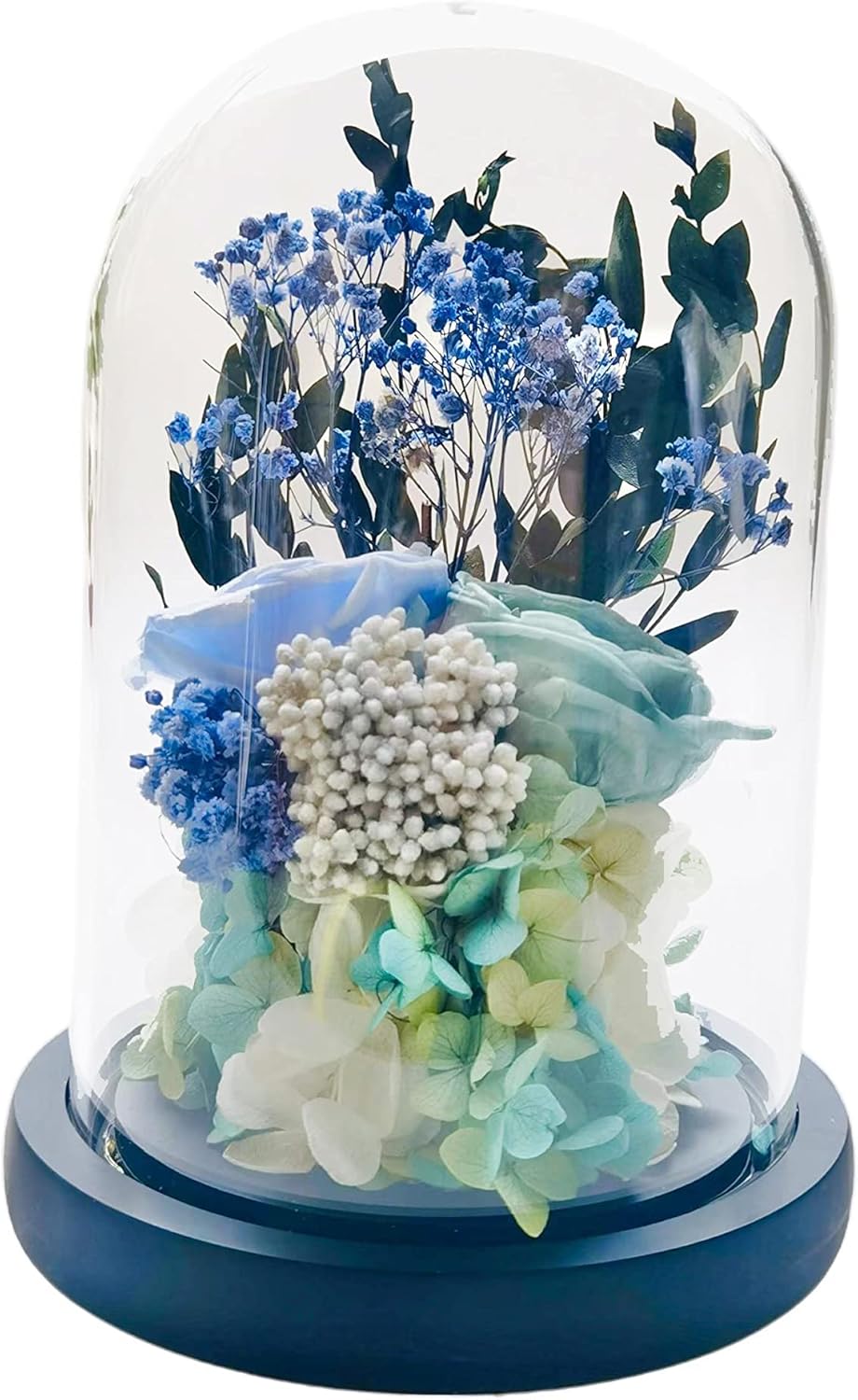 Preserved Flowers in Glass Dome Birthday Roses Gifts for Mother's Day Wedding Anniversary Birthday Valentine's Day （C-Dried Flowers）