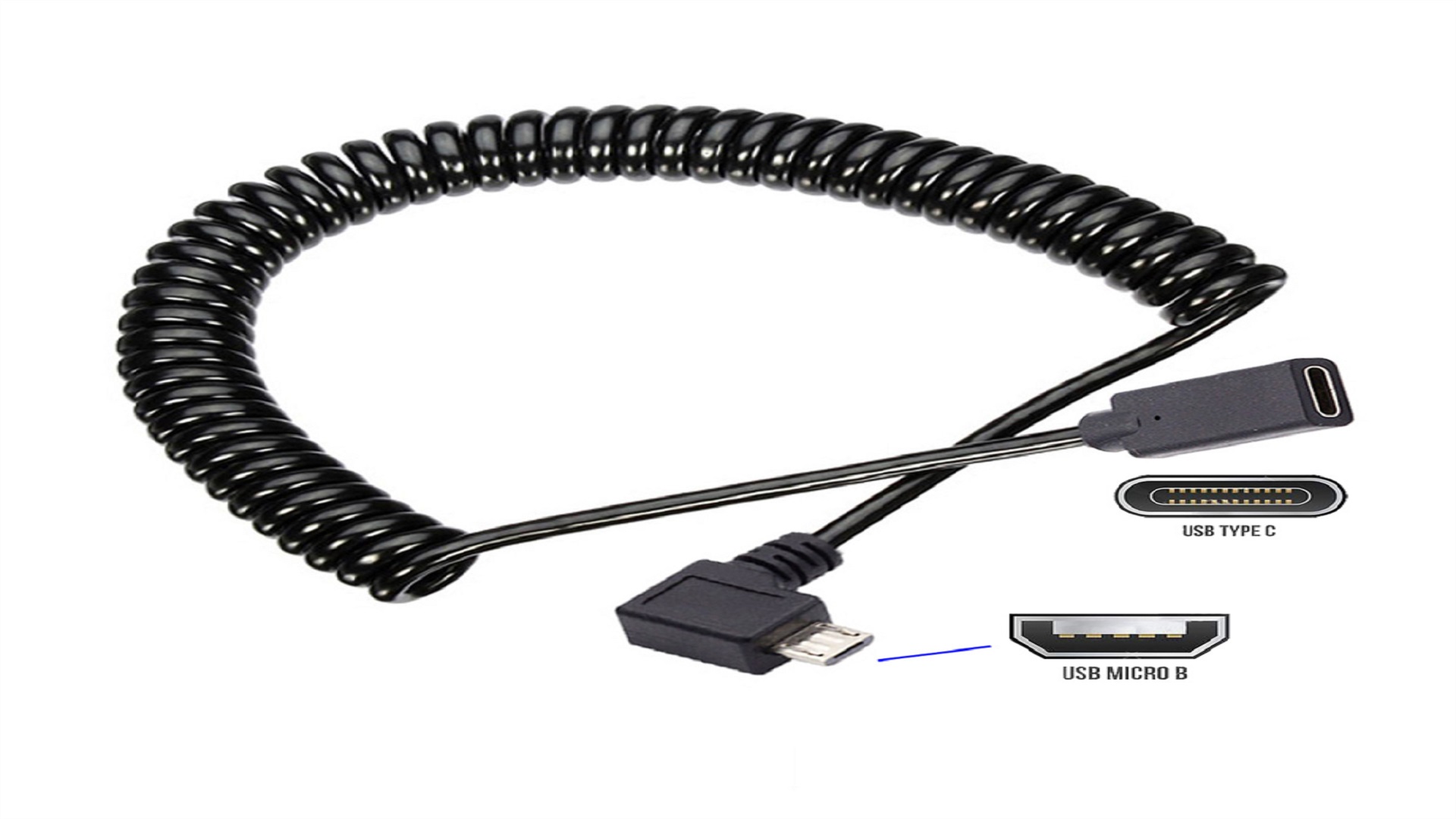 Amazon.com: cablecc USB-C Keyboard Mouse Stretch Coiled Cable for