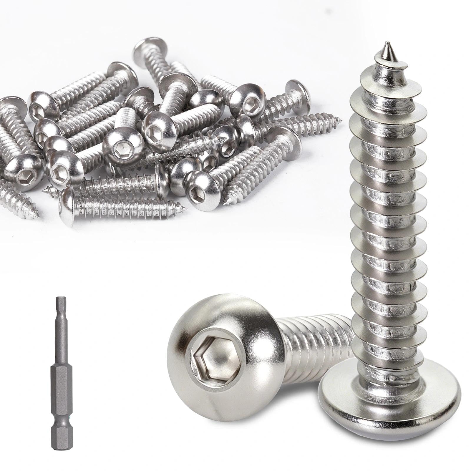 Metrifix 80 PCS Self Tapping Screws M3x25 mm Pan Head Hex Socket โ image 1