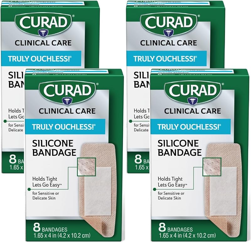 Curad Truly Ouchless Flex vendajes de tela, extragrande, 8 unidades (paquete de 4)