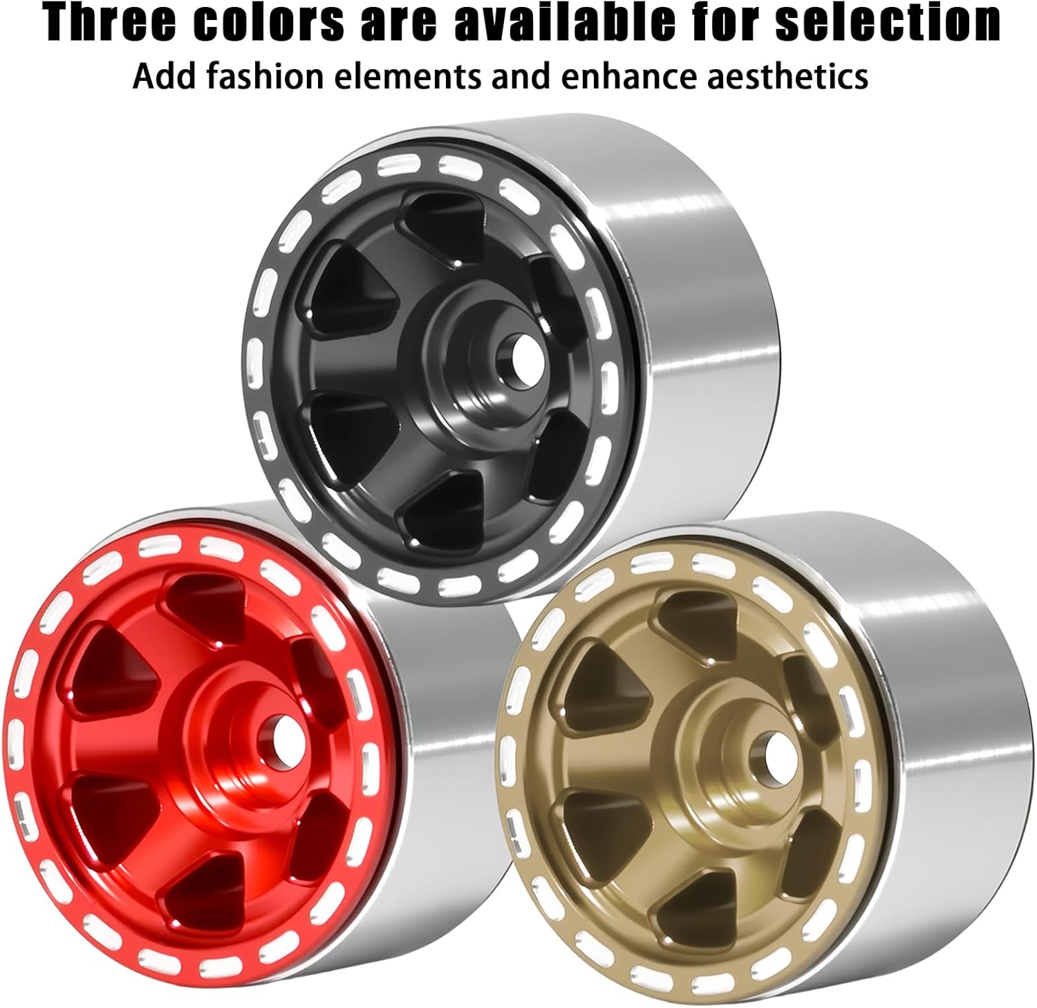 1.0 Beadlock Wheel Rim Set Aluminum Alloy RC Upgrade Part For Traxxas 1/18 TRX4M 1/24 Axial SCX24 FMS FCX24 Gladiator Bronco C10 JLU Deadbolt B17 RC Crawlers Upgrade Off-road(4Pcs/set)