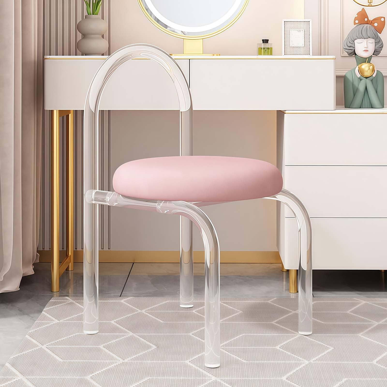 Silla decorativa para sala de maquillaje y dormitorio con cojín elegante