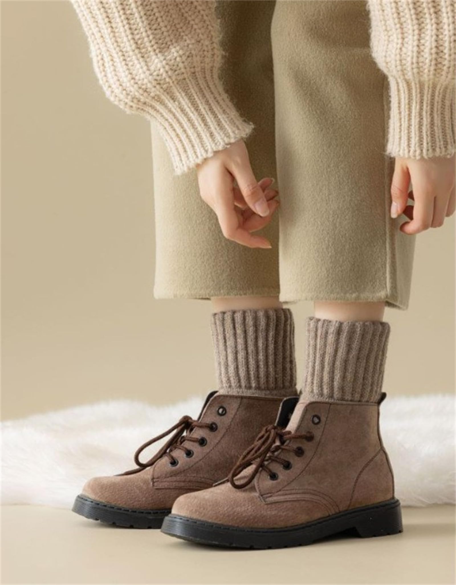 Generisch 3 pares de calcetines térmicos gruesos para mujer, cálidos y acolchados, de lana, para regalo