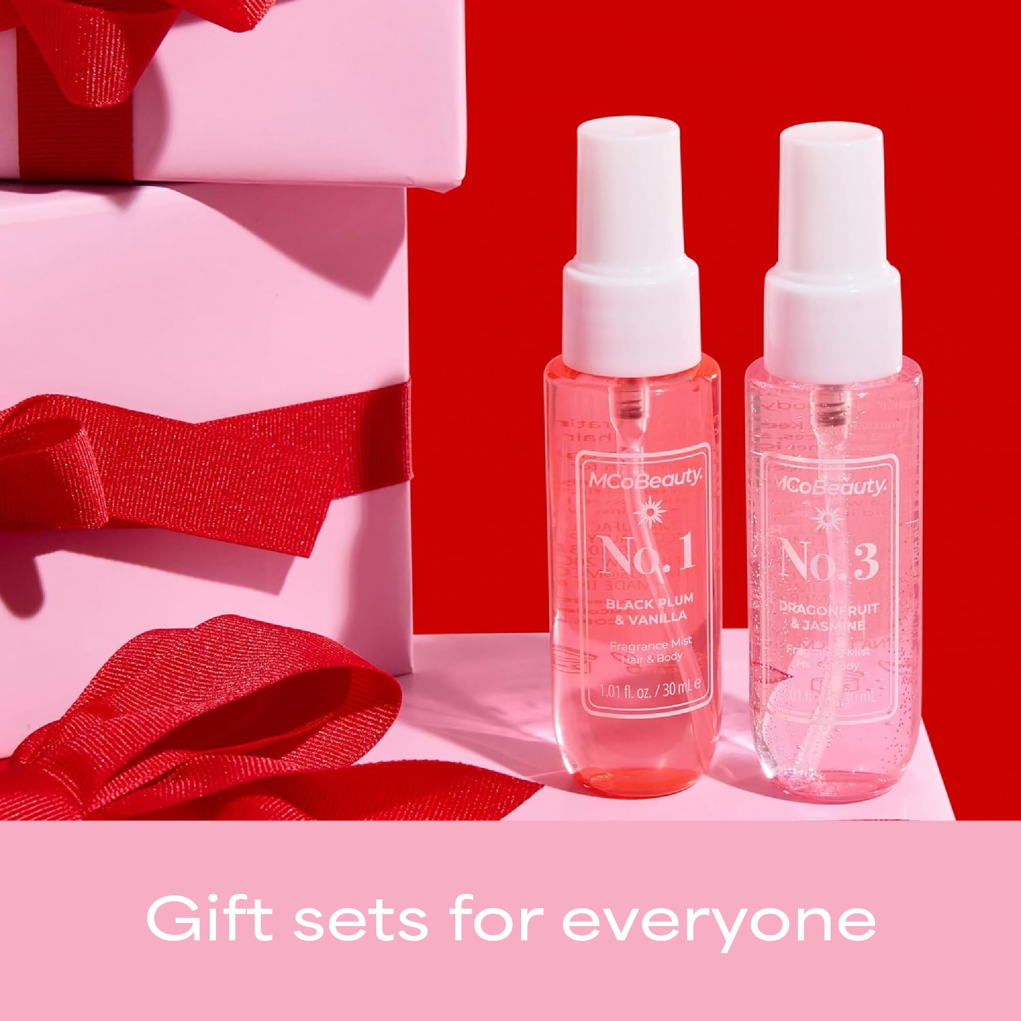 MCoBeauty - Mini Fragrance Mist Duo, No. 6 & No. 7, Limited Edition Travel-Size Body & Hair Perfume Sprays with Tropical Coconut & Guava Scents - Holiday Collection, Cruelty Free Fragrance Gift Set