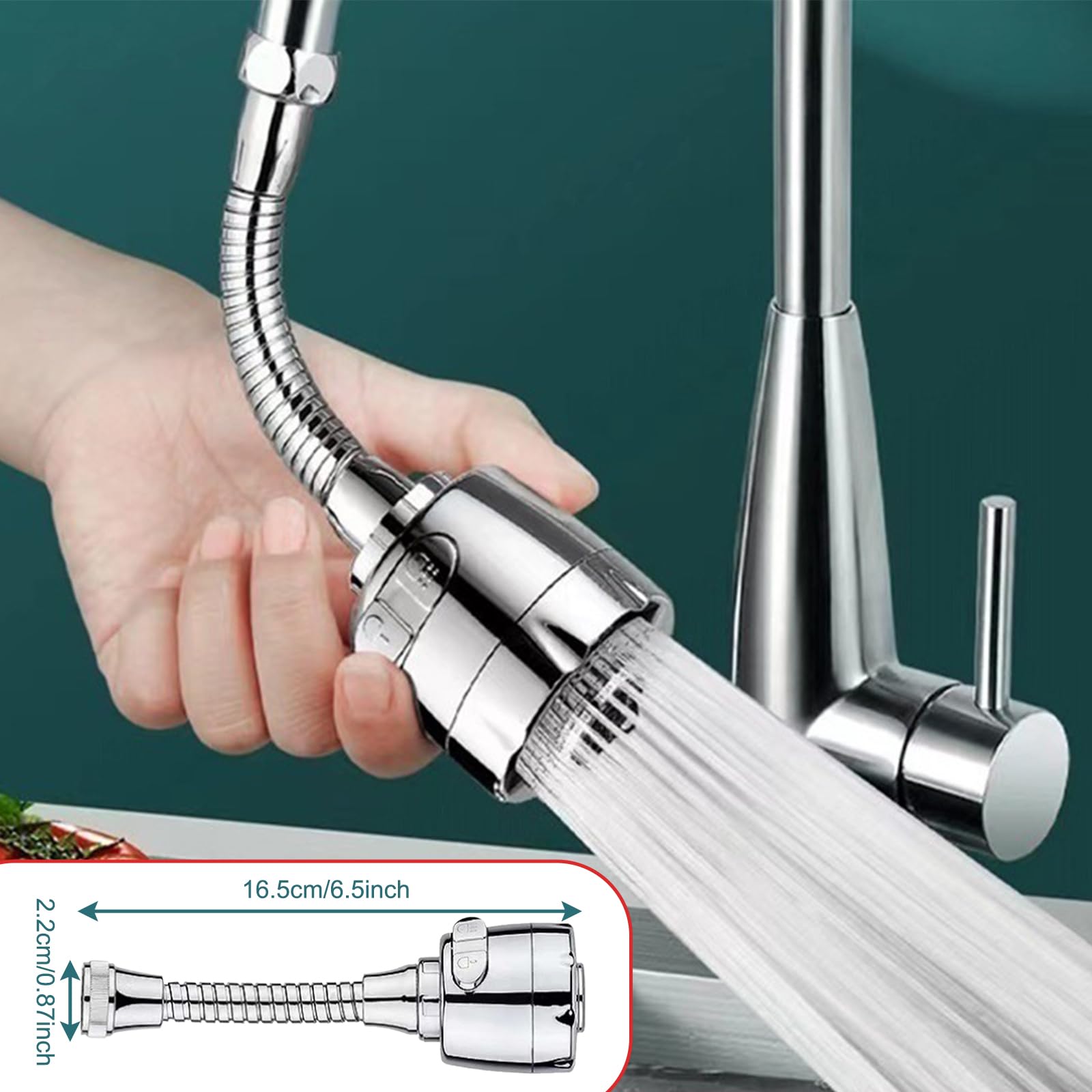 2 Piezas Extensor Grifo Cocina, Alargador Grifo Cocina Rotación de 360°, Flexible Extension Grifo Cocina, 2 Modos Alargador Aireador Grifo Cocina, Difusor Grifo Cocina con Adaptador Universal