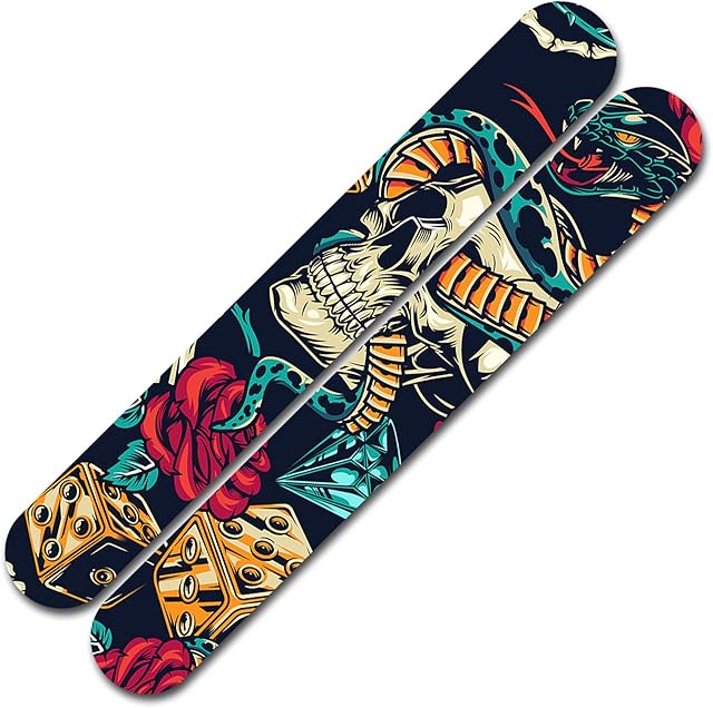 Finest Folia R160 naklejka ochronna na tylne wsporniki łańcucha rowerowego, folia ochronna na lakier R160 (23 Skulls and Snakes)