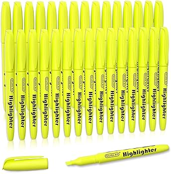 Amazon.co.jp: Shuttle Art 蛍光ペン 黄色 30本セット 水性