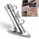 FUNNANS Flag Pole Holder, 316 Stainless Steel Heavy Duty Concrete Flag Pole Mount for House Outside, USA Wall Brick Flag Pole Bracket, 1 Inch
