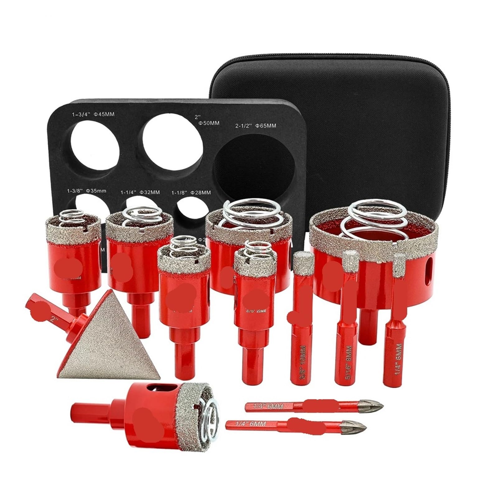 Kit Di Punte For Trapano Diamantate, Punte A Molla In Carburo Di Tungsteno, Set Di Seghe A Tazza For Smussi Da 13 Pezzi