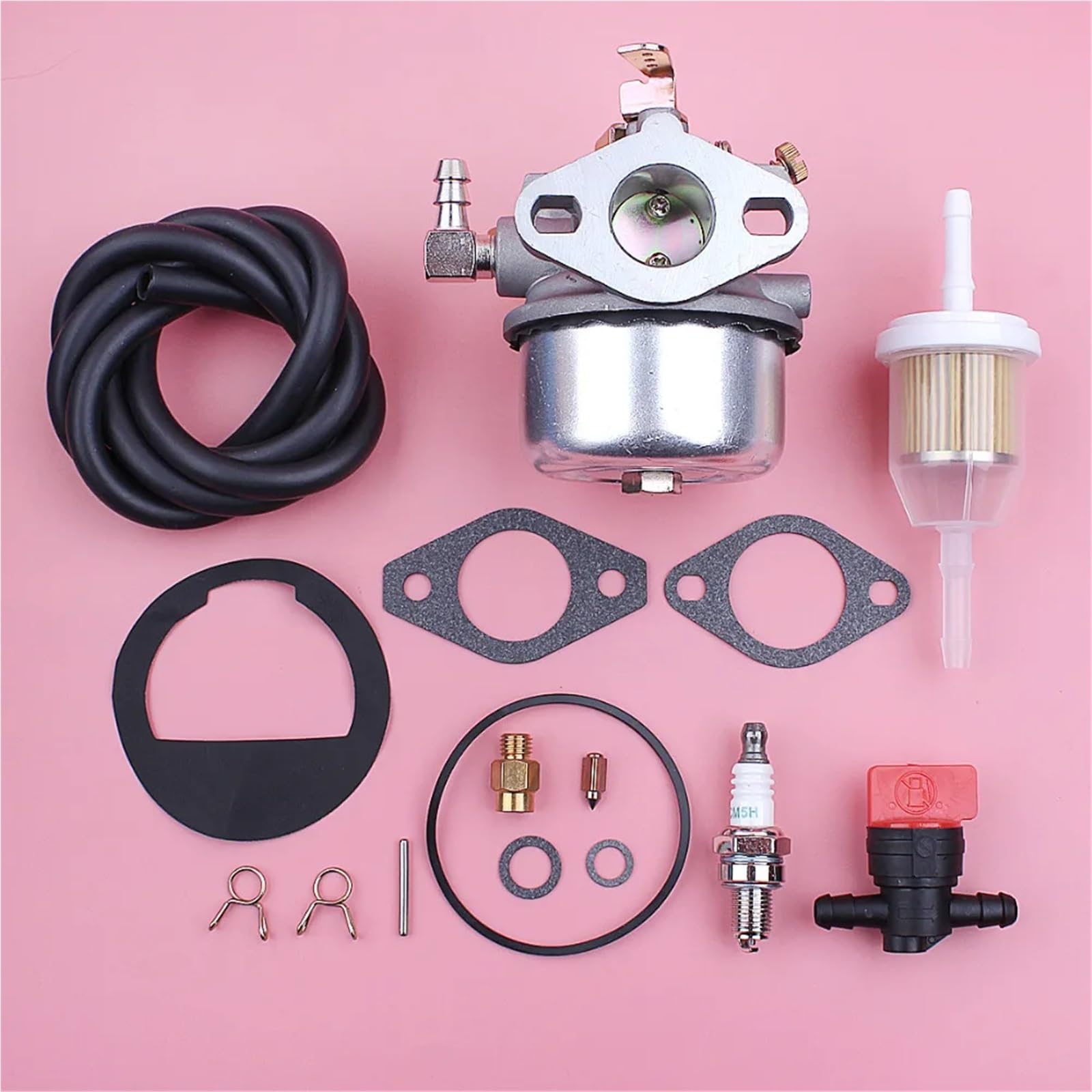 PEGGYLIN Kit de reparación de Juntas de carburador Compatible con K90 K91 K141 K160 K161 K181, Manguera de Filtro de Combustible, válvula de Cierre, Pieza de Repuesto for cortacésped