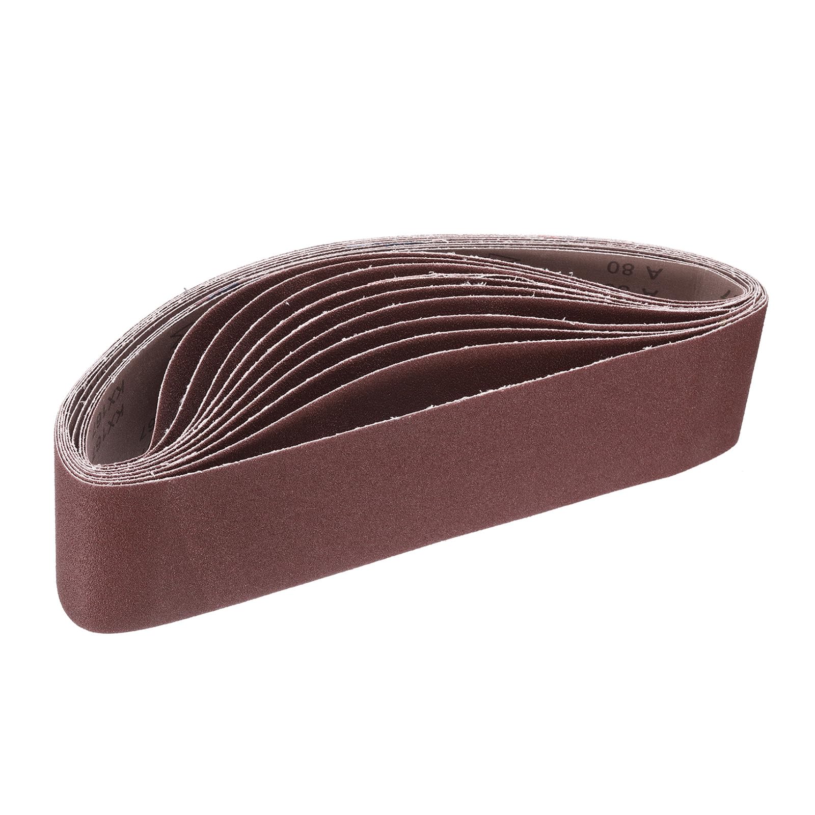 QUARKZMAN 10 Piezas Bandas Abrasivas de Óxido de Aluminio de Grano 80, 4" x 36", para Lijar Metales, Papel de Lija para Lijadora de Banda Y Disco