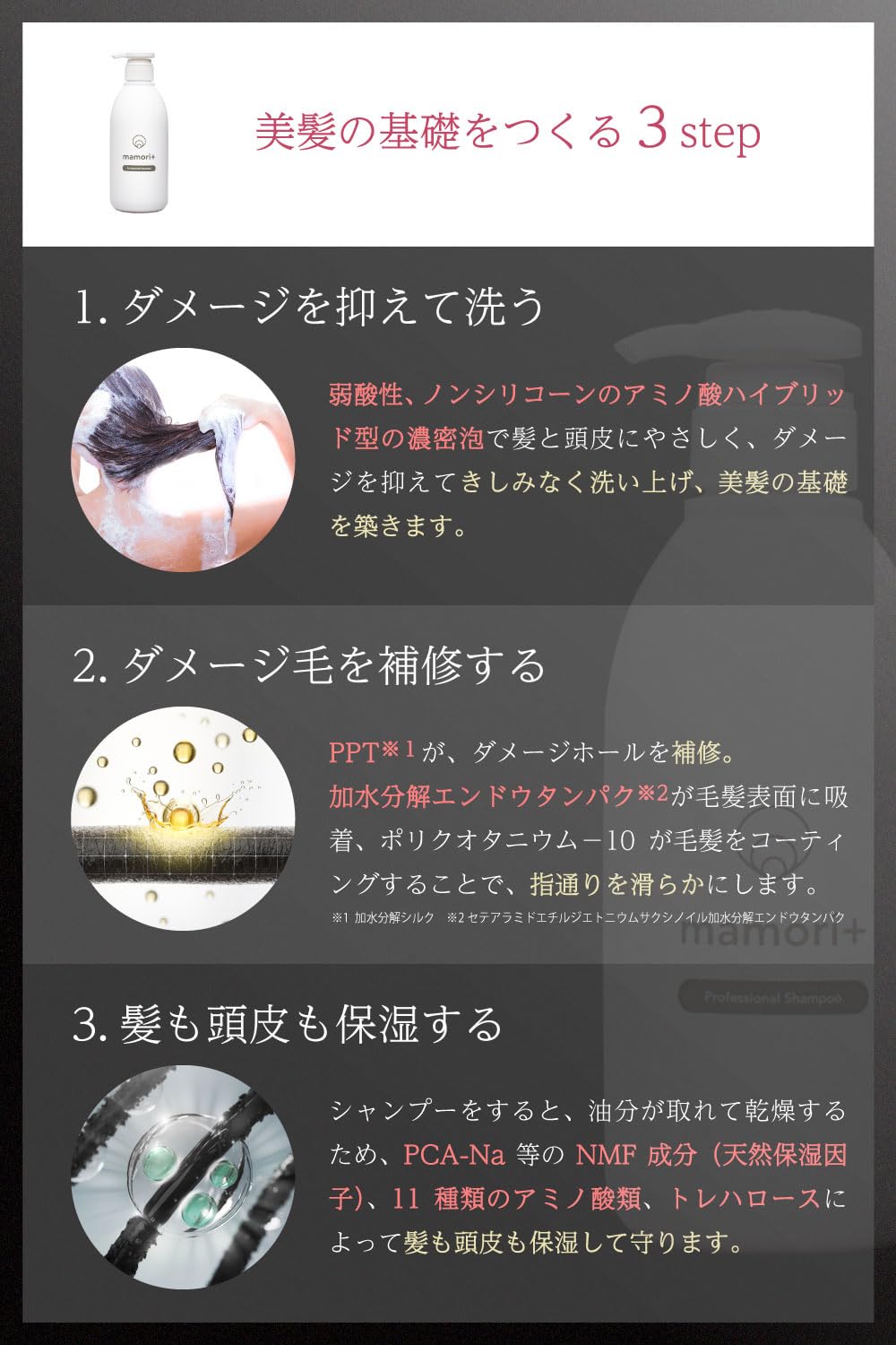 Amazon | マモリプラス シャンプー 500mL [プロ仕様の毛髪補修処方