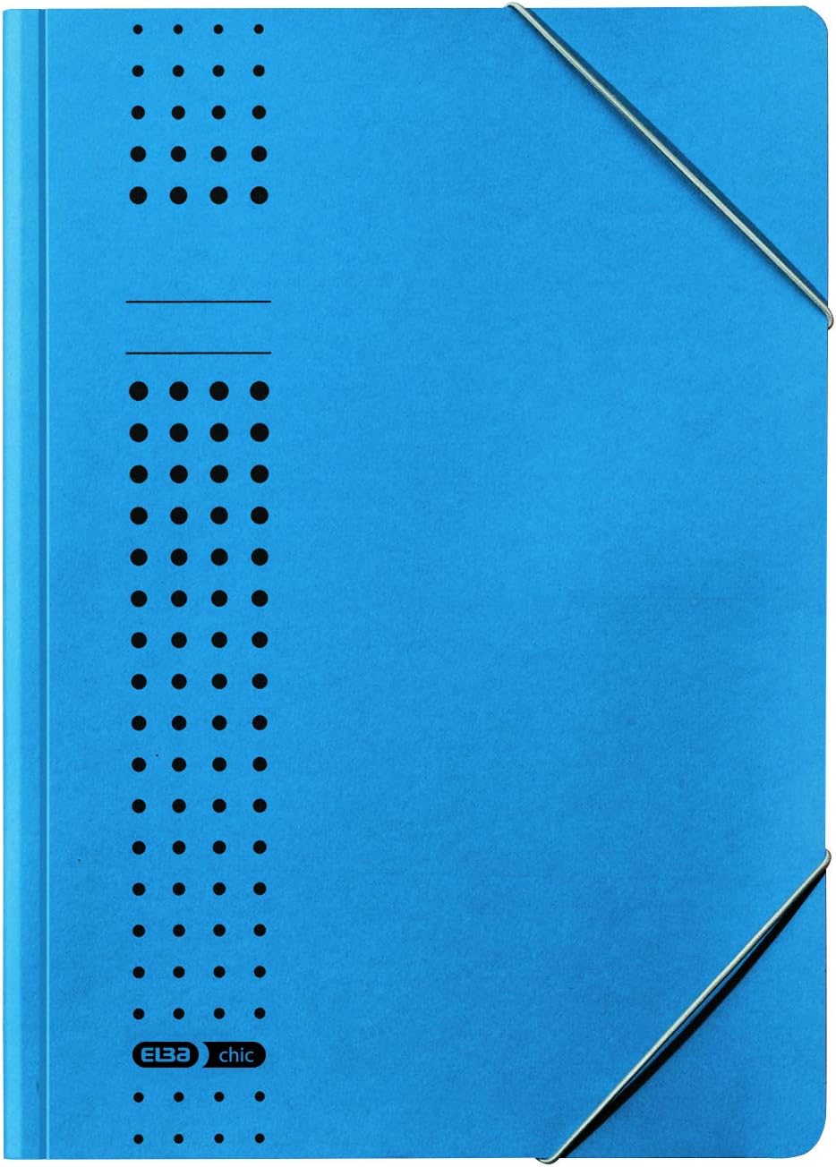 'Elba 400010115 Folder with Elasticated Corners Chic | Pack of 5 A4 for Approximately 150 DIN A4 Pages with Corner Elastic | 450 g/m² Recycled Card Assorted Pack 5 of 7 Colours