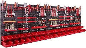 Opbergsysteem wandrek, 230 x 78 cm, stapelbakkenkast, extra sterke wandplaten, uitbreidbaar, werkplaatsrek, opbergrek