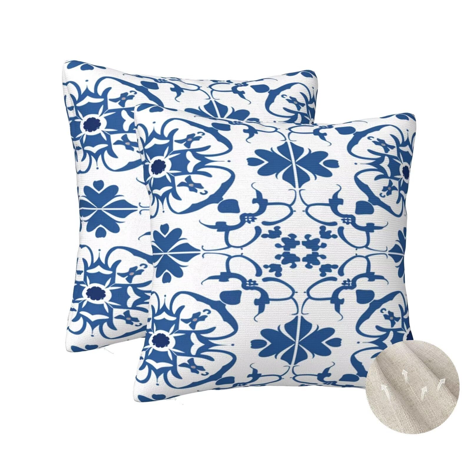 Housse coussin 60x60 cm lot de 2 fleurs moderne carré pour canapé salon